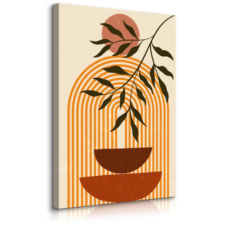 Obraz Muralo Do Sypialni Japońskie Naczynia Styl Boho Liście Natura 50x70 cm 1 szt.