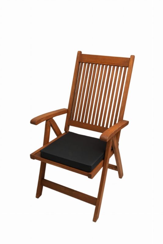 Poduszka na krzesło ogrodowe, Setgarden, 40x40x4cm Czarna poduszki na siedzisko do użytku wewnątrz i na zewnątrz, 2szt