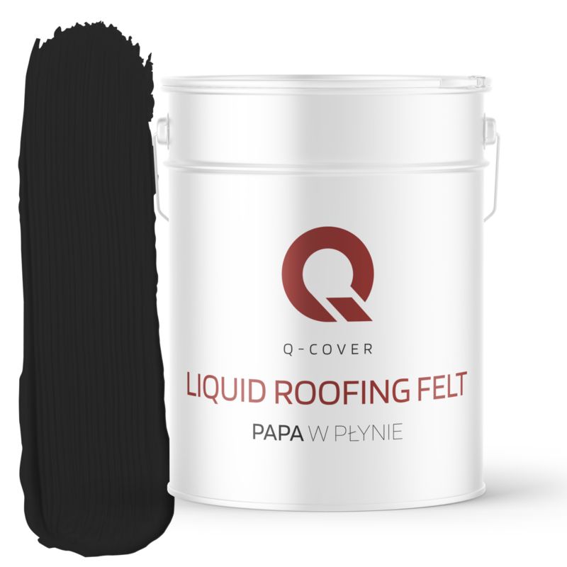 Papa w Płynie Uszczelniacz do Dachów Q-Cover Czarny RAL9005 13KG