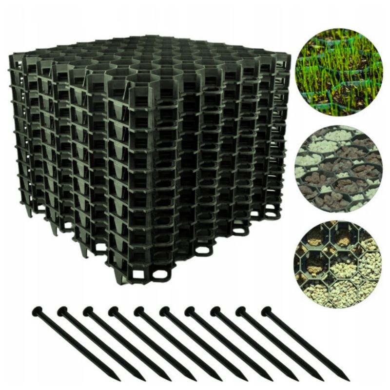 Kratka Trawnikowa ZIELONA Texas Parkingowa Podjazd 50x50 cm 80 szt.