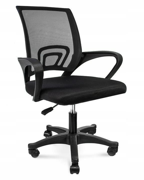 Fotel biurowy Splash INTESI fotel ergonomiczny czarny siatkowy obrotowy z podłokietnikami do biurka 1 szt.