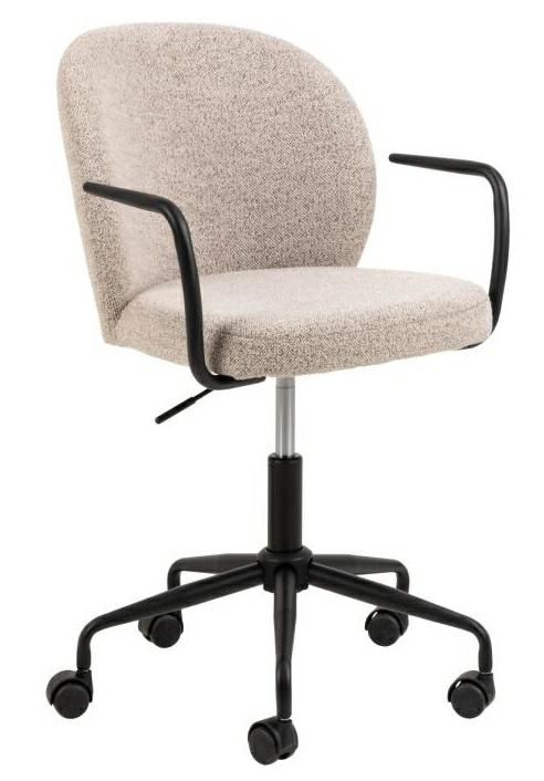 Fotel biurowy Patricia Monza 60 ACTONA fotel biurowy beżowy bouclé obrotowy z podłokietnikami 1 szt.