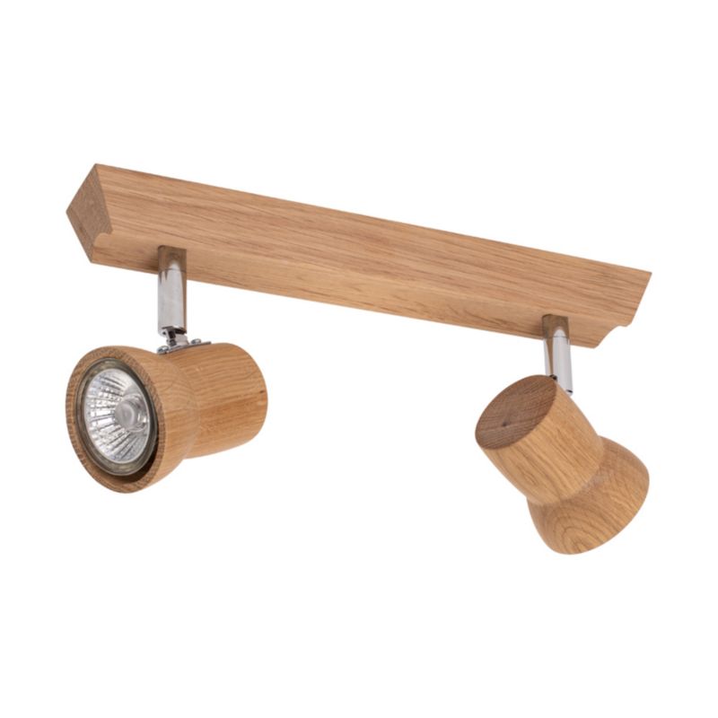 Drewniana Lampa Sufitowa SPOT Light 2xGU10 LED 5W Dąb Olejowany FSC, Polski Producent 1 szt.