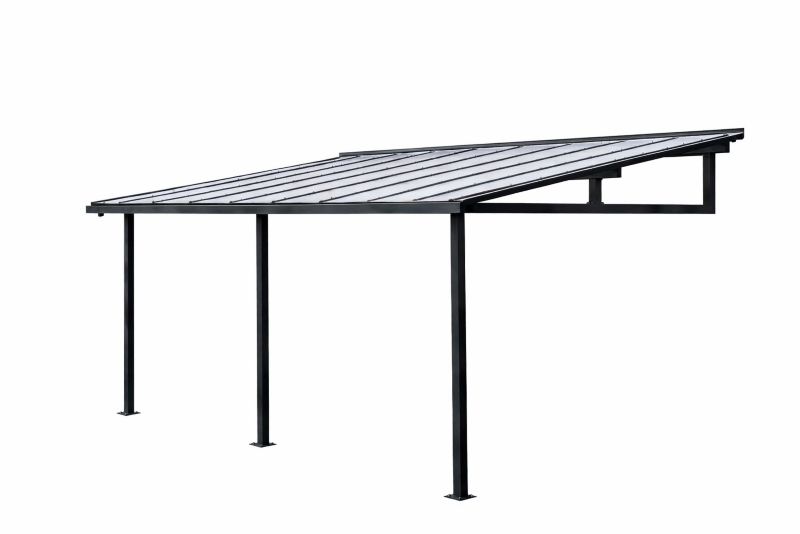 Zestaw na zadaszenie TECH-PLAST 7,35 x 4,00m poliwęglan komorowy 16mm szary 1 kpl