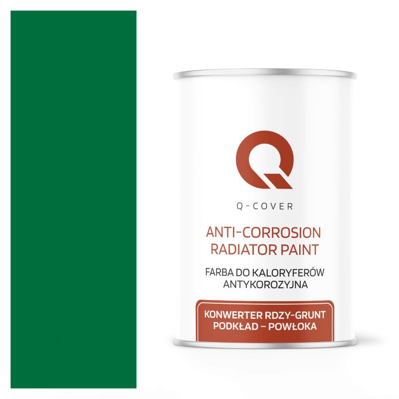Farba do Kaloryferów Antykorozyjna Q-Cover Zielony RAL6029 Półmat 1L