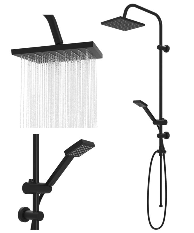 Zestaw Natryskowy Granitan Erie Czarny Deszczownica Słuchawka Prysznicoowa Do Łazienki 1 szt.