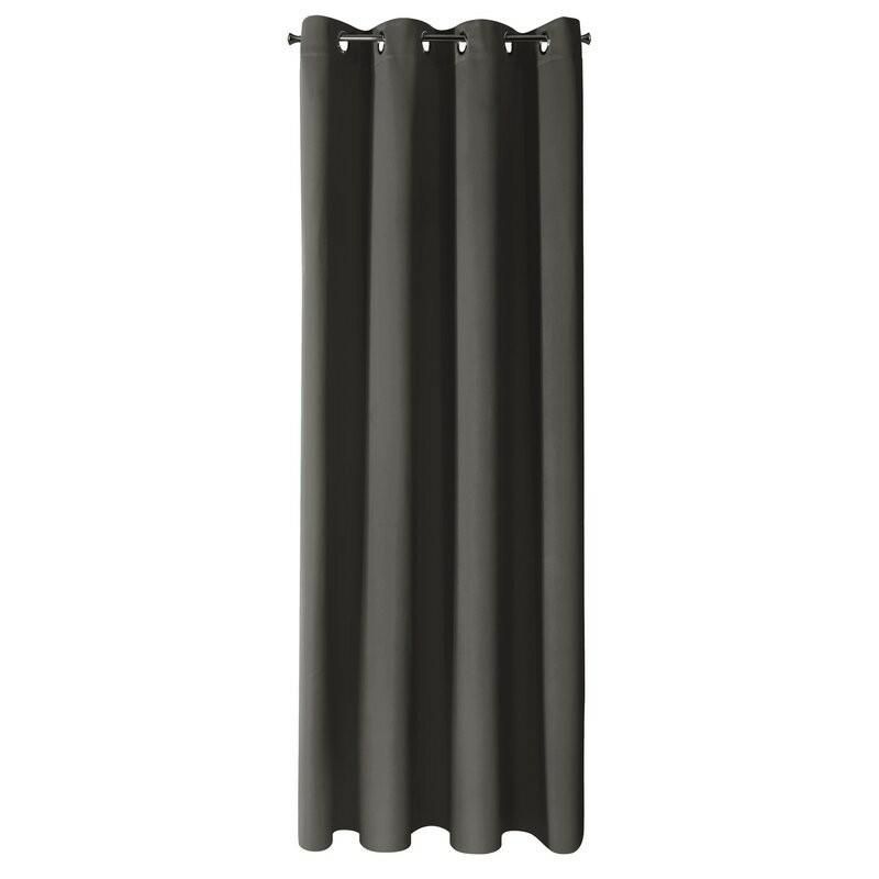 Zasłona LOGAN Eurofirany 135 x 250 cm grafitowa gładka półmatowa zaciemniająca 1 szt.