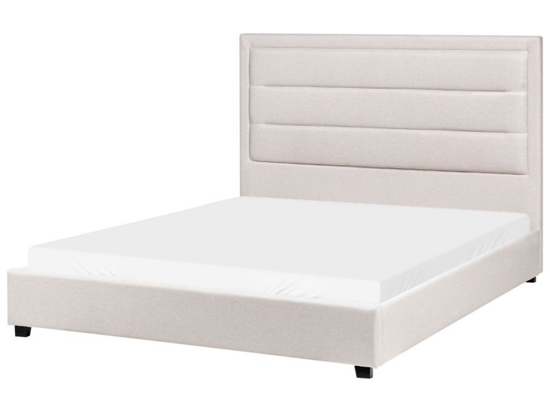 Łóżko Rouen 140 x 200 cm Jasnobeżowy 1 szt.