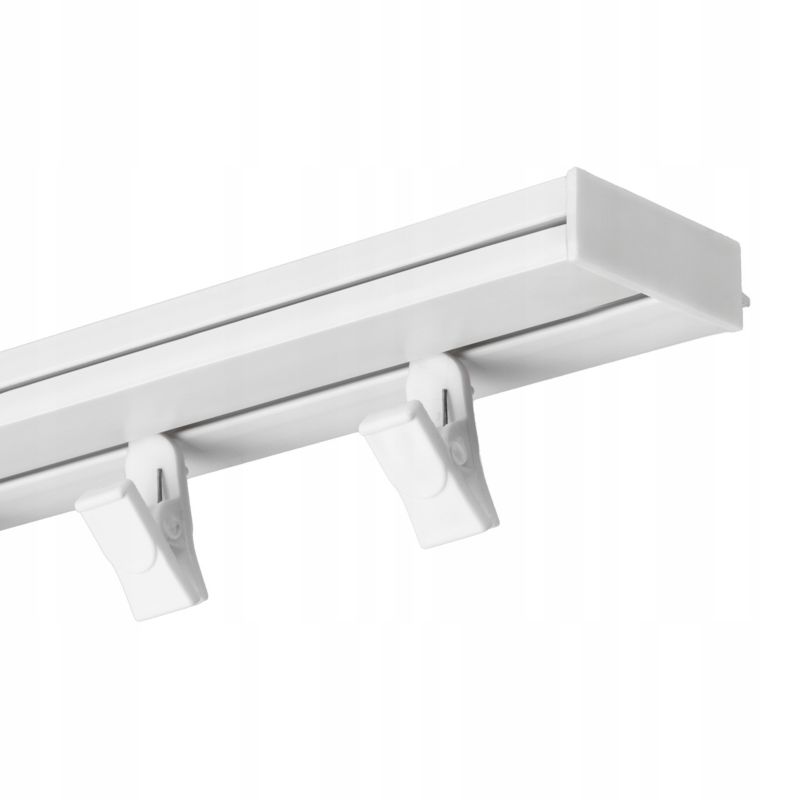 Karnisz sufitowy Naokienko biały pcv 340cm szyna sufitowa jednotorowa pojedynczy 1 kpl.
