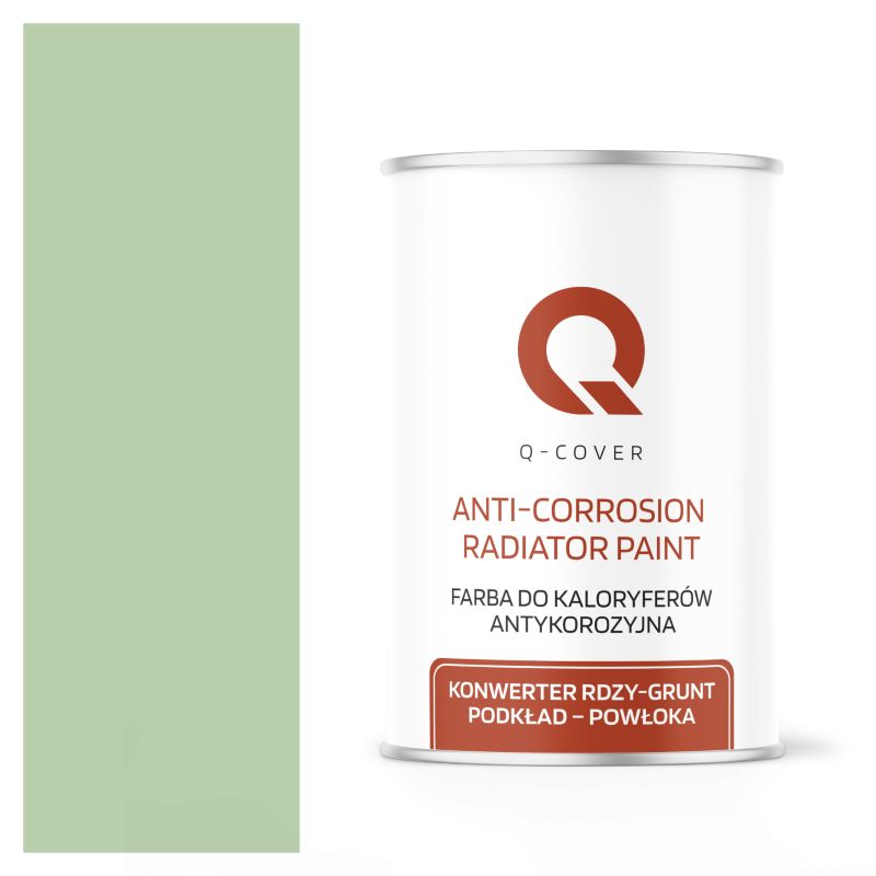 Farba do Kaloryferów Antykorozyjna Q-Cover Zielony pastelowy RAL6019 Mat 1L