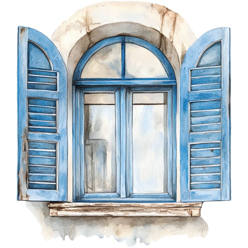 Naklejka na drzwi meble 3D Wallfluent Drewniane okiennice 52x60 cm Łatwy montaż Artystyczna dekoracja 1 rol.