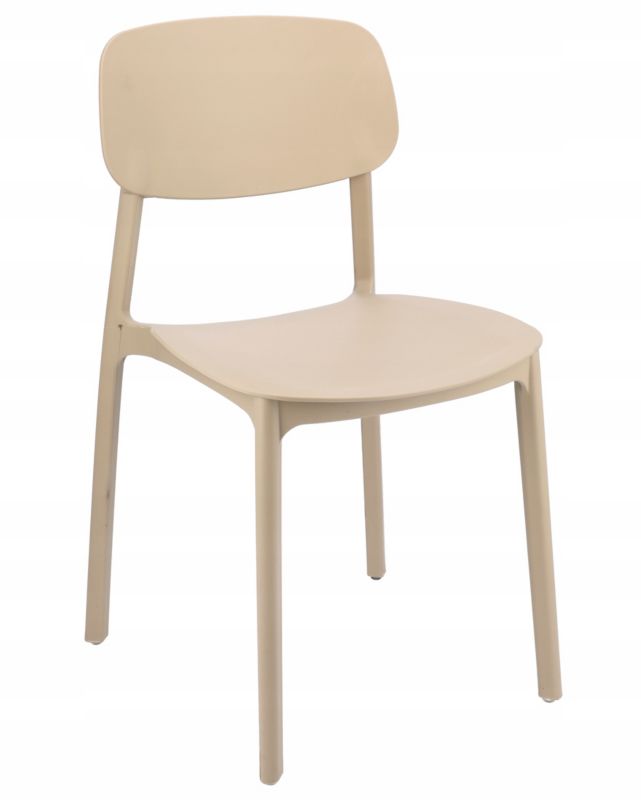Krzesło ogrodowe JUMI wygodne plastikowe 80 cm beżowe 1 szt.