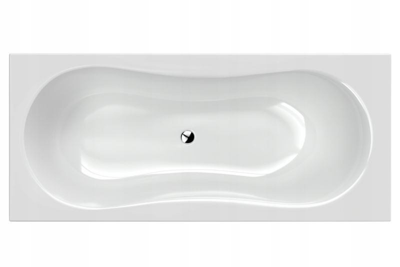 Wanna prostokątna 180 x 80 cm przyścienna akrylowa bez obudowy z syfonem Laminart 1 szt.