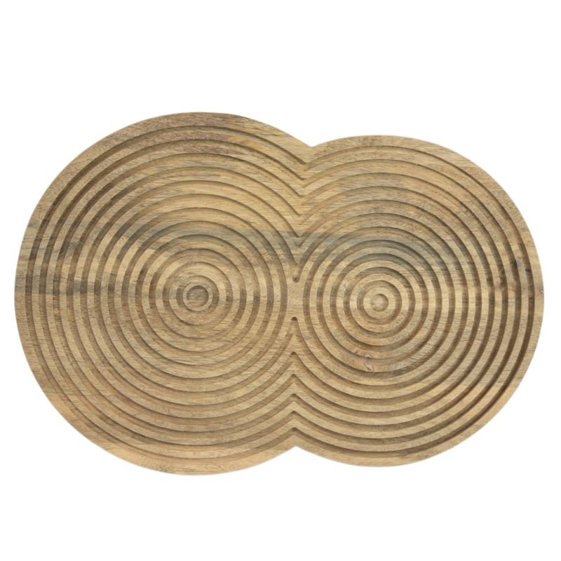 Deska Do Serwowania EDANTI Drewniana Duża Okrągła Kuchenna Solidna 48X33 cm 1 szt.