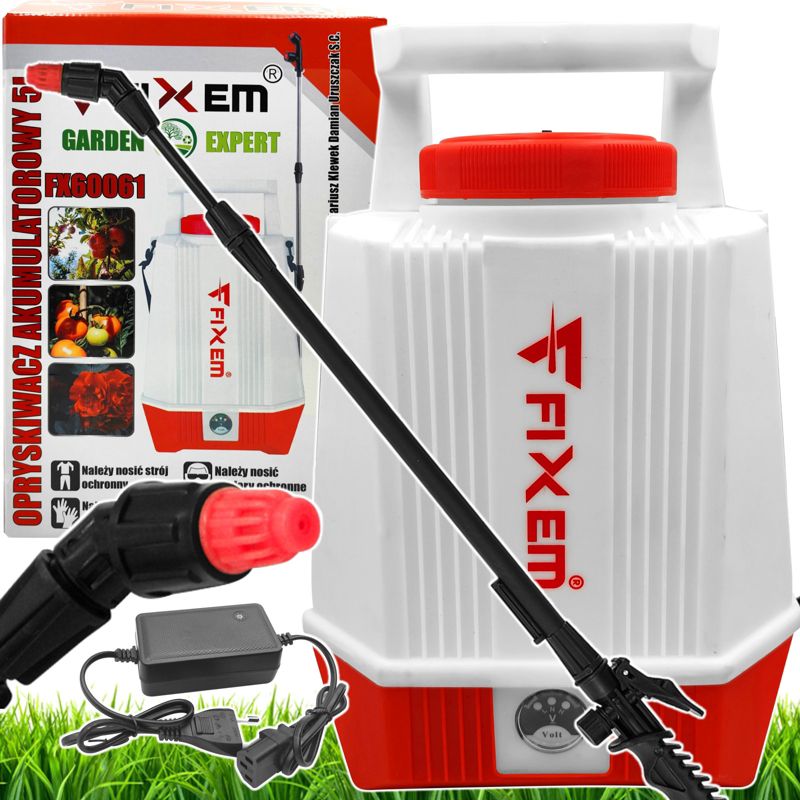 Opryskiwacz akumulatorowy Fixem elektryczny rozpylacz ciśnieniowy 5l lanca 1kpl