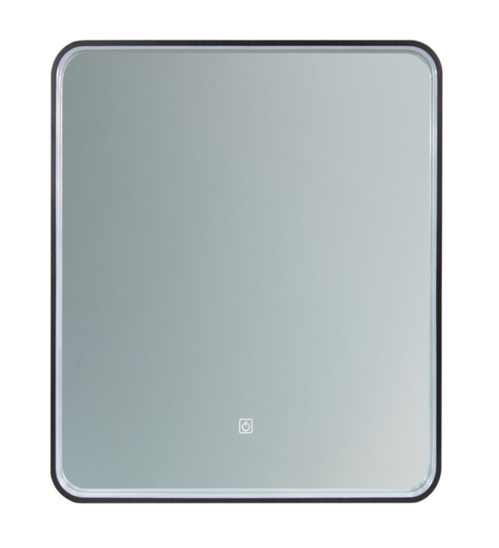 Lustro prostokątne FURNIKA 65x80 cm w czarnej ramie z oświetleniem LED 1szt.