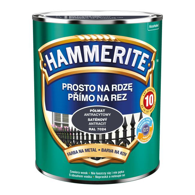 Farba do metalu Hammerite półmat antracyt 0,7 l