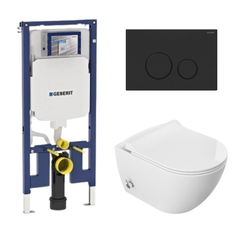 Zestaw WC Domotechnika miska wisząca stelaż Geberit podtynkowy przycisk 1szt