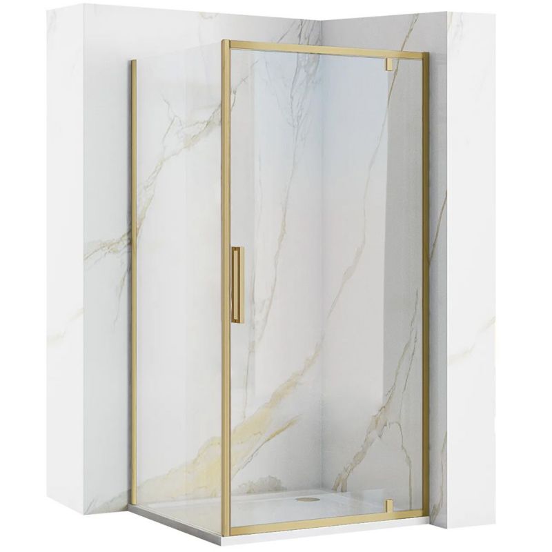 Kabina Prysznicowa Narożna Rea Rapid Swing Złota Szczotkowana 90X90X195Cm 1 Szt