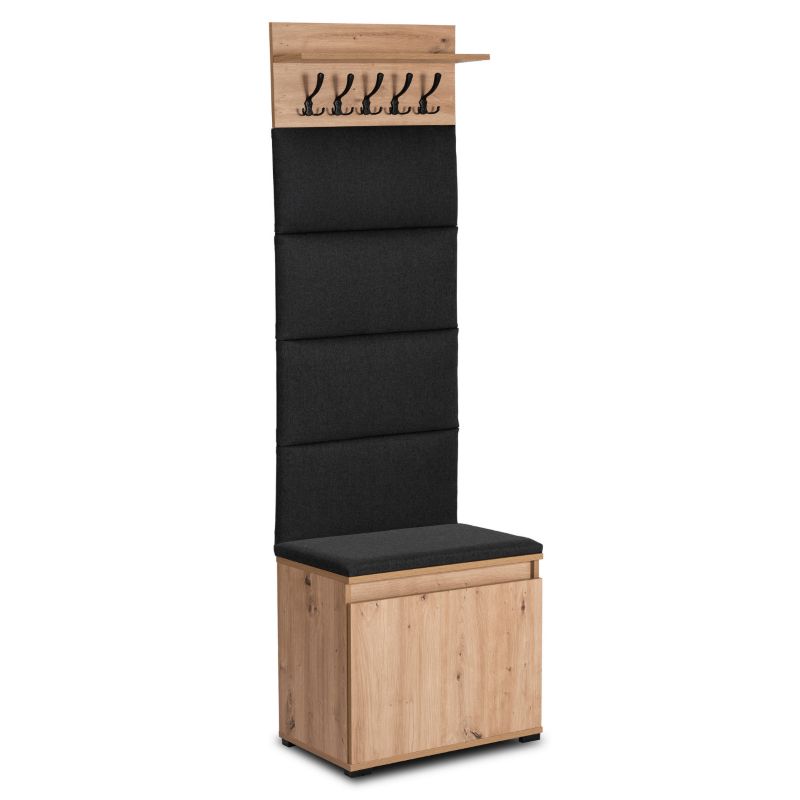 Garderoba Mebel Elite Przedpokój Z Siedziskiem Szafa Szafka Na Buty Dębowa MODENA 1 szt.