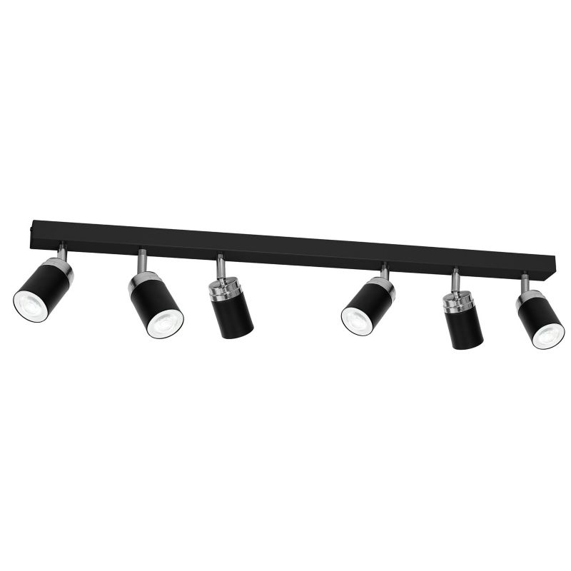 Lampa sufitowa Luminex Reno czarny mat-chromowana Listwa z lampami 6 x GU10 x 15W wym: 17 x 90 x 6 cm - 1 szt.