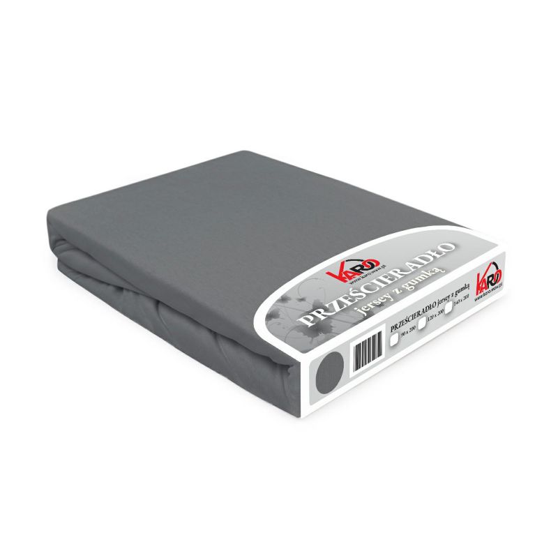 Prześcieradło jersey z gumką KARO 140x200 szary 1 szt.