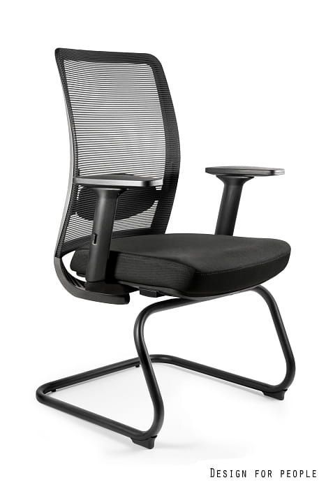 Fotel UNIQUE biurowy ANGGUN SKID czarny 1 szt.