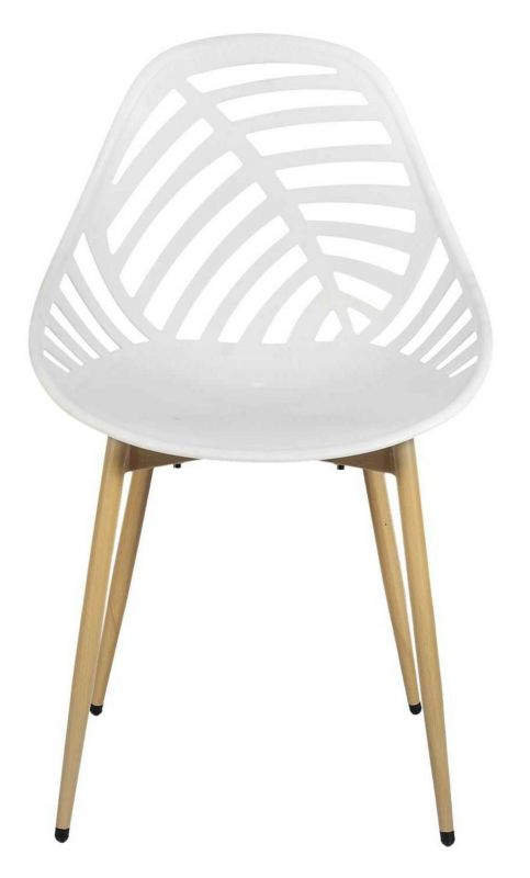 Krzesło ogrodowe LEAF białe z motywem liścia 1 szt.