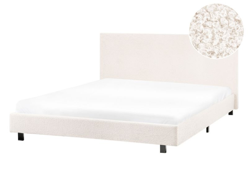 Łóżko Boucle Albi 140 x 200 cm Złamana biel 1 szt.