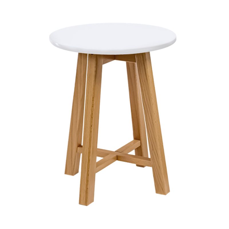 Okrągły Stolik Kawowy 35x45 cm do Salonu POSNORD - Stół Pomocniczy MDF Nogi Bukowe - Skandynawski Stolik na Kawę 1szt.