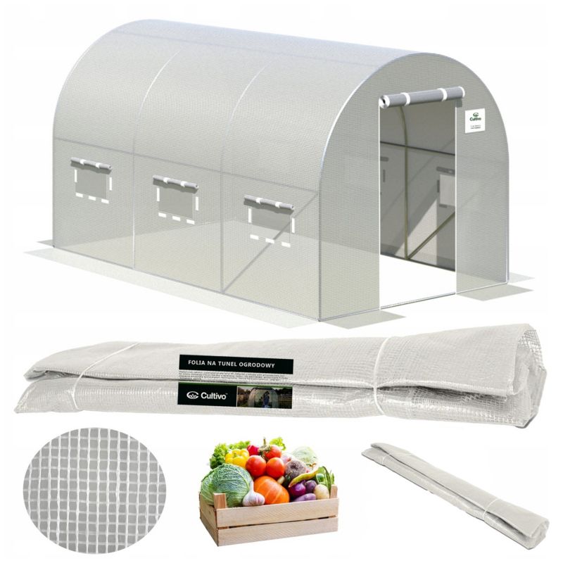 Folia Cultivo Zamienna Na Tunel Ogrodowy Szklarnia 2x3x2 biały Uv4 Mocna 1 szt