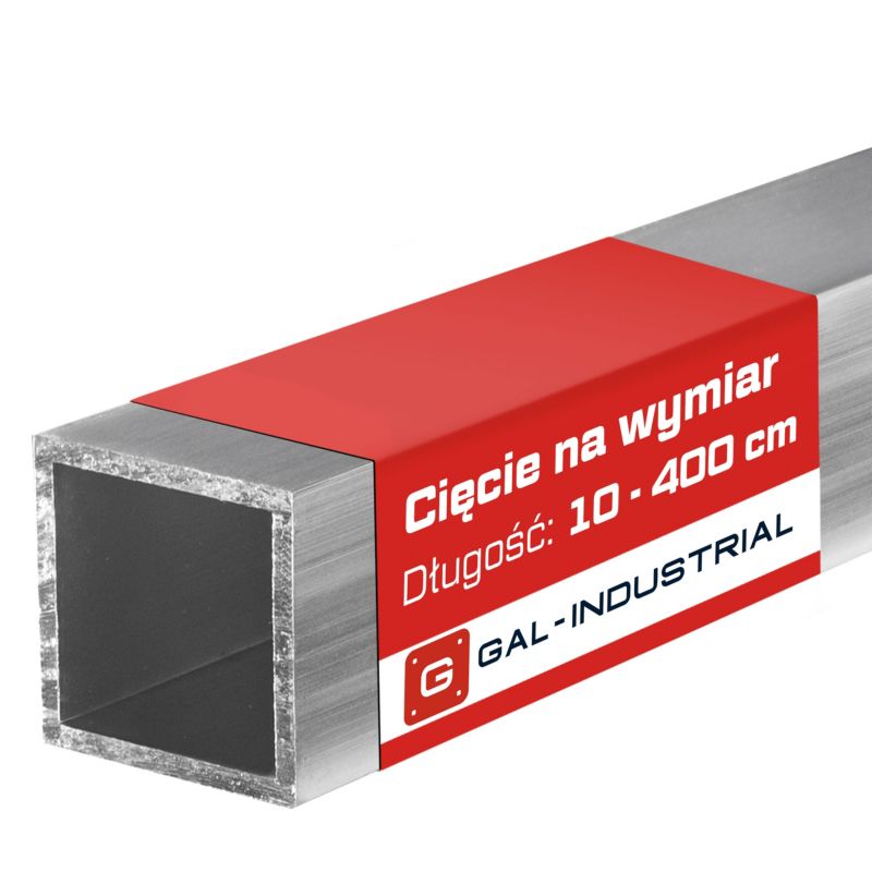 Profil Aluminiowy GAL-INDUSTRIAL 20x20x2 mm 200 cm Rura Kwadratowa Aluminium Na wymiar 1 szt.