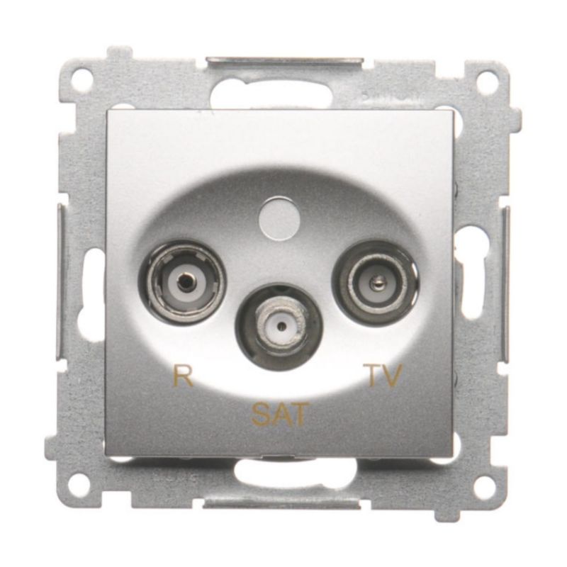 Gniazdo Antenowe Końcowe 1X Simon 54 R-TV-SAT Srebrne 1 szt.
