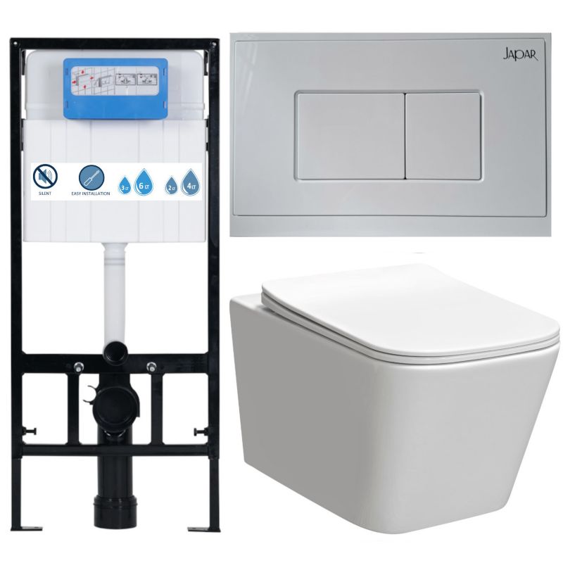 Zestaw WC Domotechnika miska z deską Slim i stelażem Slim, przycisk 1szt