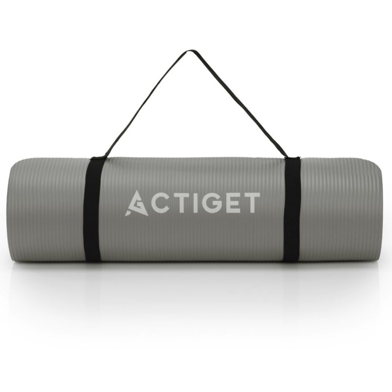 Mata Actiget do jogi, ćwiczeń fitness antypoślizgowa 183x61 cm materac do pilates, szary 1 szt.