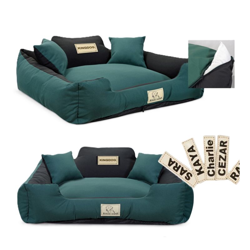 Legowisko dla psa KINGDOG MM43 115x95 cm personalizowane zielone 1szt
