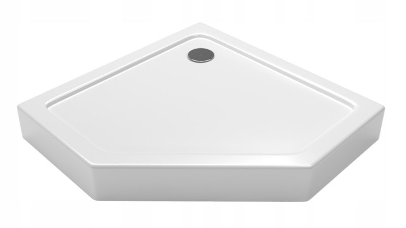 Brodzik 80x80 prysznicowy pięciokątny pentagonalny do kabiny akrylowy biały 1 szt.