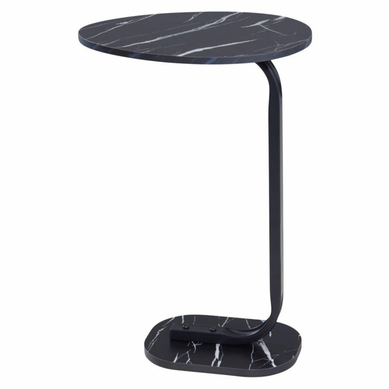 Stolik boczny HowHomely z blatem w czarnym marmurze h59 cm 1 szt.