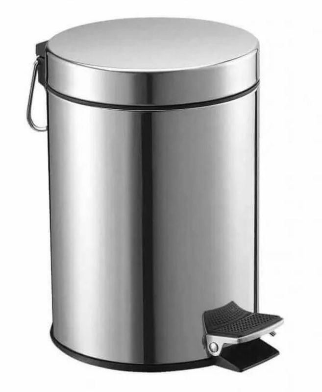 Kosz na śmieci Stella 5L Stal Nierdzewna Polerowana Antypoślizgowa Podstawa 1 szt.