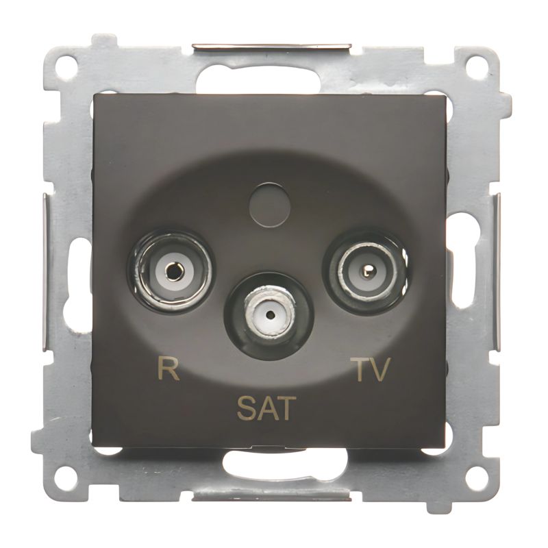 Gniazdo Telefoniczne Pojedyncze 1X Simon 54 RJ12 Brąz Mat Podtynkowe 1 szt.