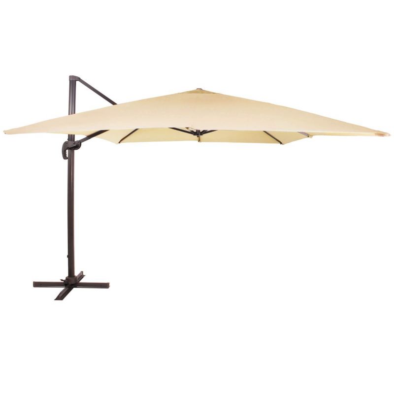 Parasol ogrodowy Springos na balkon i taras 500 cm na wysięgniku, z pokrowcem beżowy 1 szt.