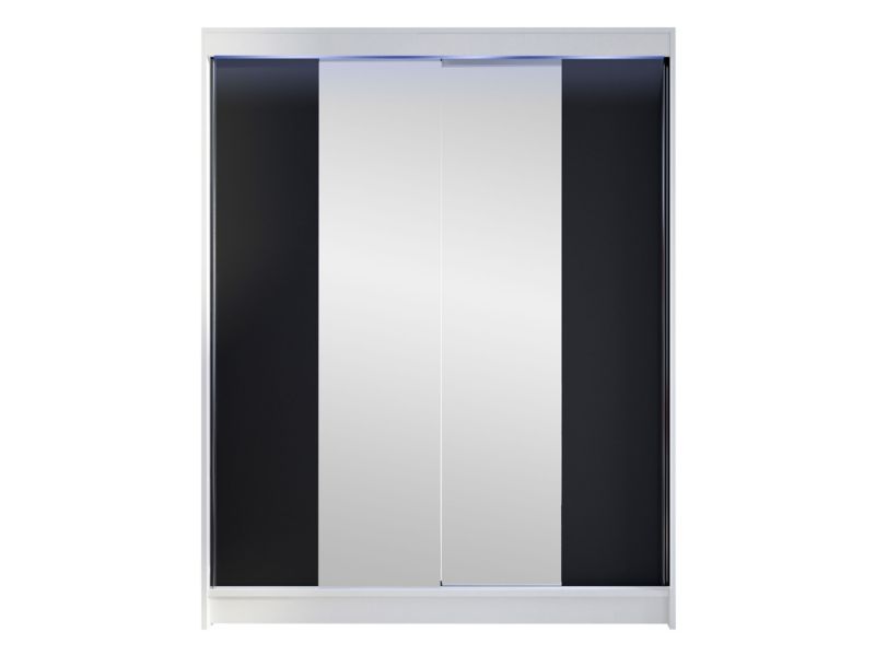 Szafa MIRJAN 24 z drzwiami przesuwnymi Camino II z oświetleniem RGB biały/czarny 1 szt.