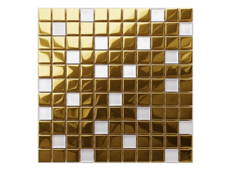 Mozaika szklana Ilcom złota biała perła solaris 30x30cm 1 szt.