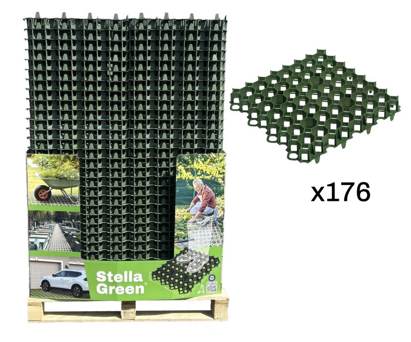 Kratka trawnikowa Stella Green 500x500x50 mm zielona176 szt.