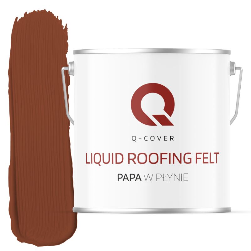 Papa w Płynie Uszczelniacz do Dachów Q-Cover Ceglasty RAL8004 5KG