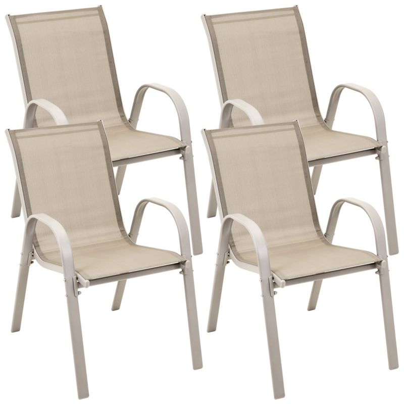 Krzesło ogrodowe JUMI zestaw na balkon taras do ogrodu wygodne beżowe 4 szt.