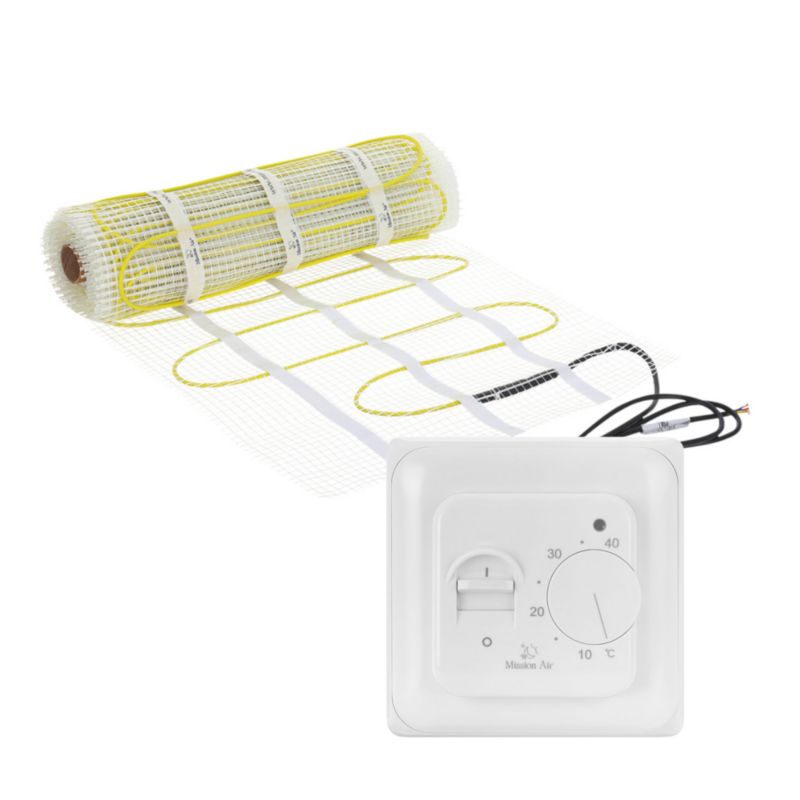 Zestaw mat grzewczych pod płytki Mission Air MA-160 2m² + Aries Biały 1szt