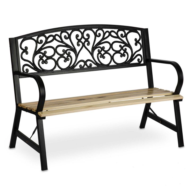 Ławka parkowa ogrodowa Sofotel 122cm drewniana z oparciem 1sz.