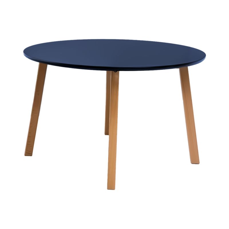 Okrągły Stolik Kawowy 80x50 cm do Salonu POSNORD - Stół Pomocniczy MDF Nogi Bukowe - Skandynawski Stolik na Kawę 1szt.