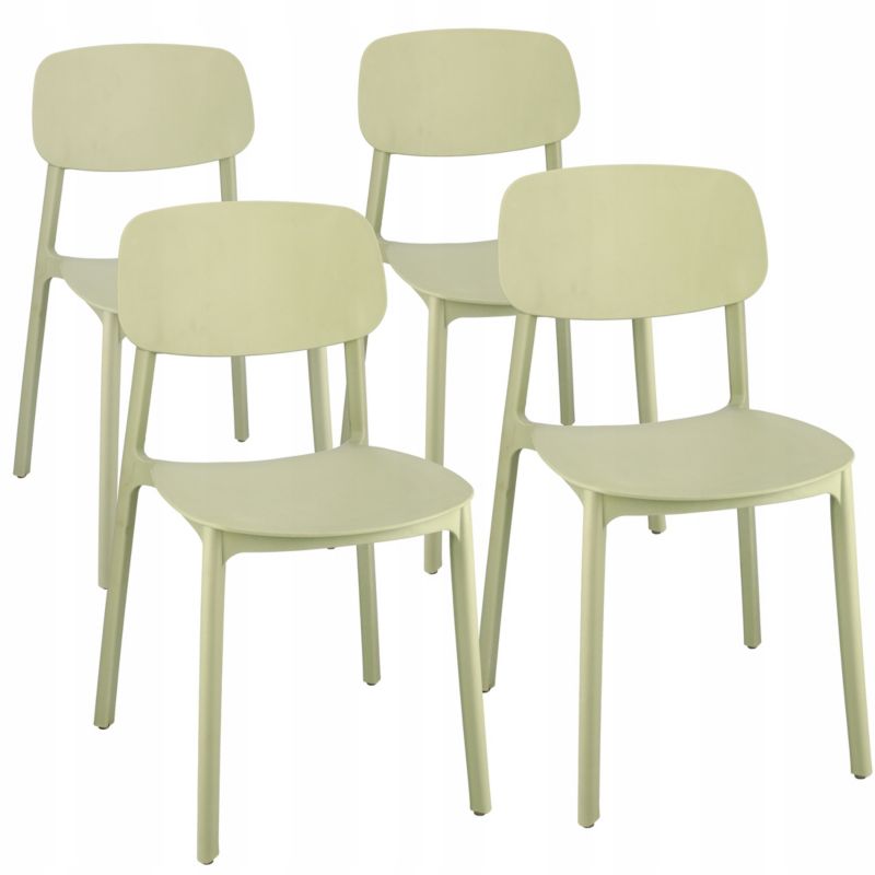 Krzesło ogrodowe JUMI plastikowe 79x40 cm szałwiowe do ogrodu na balkon taras 4 szt.